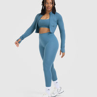 Timeless Crop Jacket | Moonstone Blue