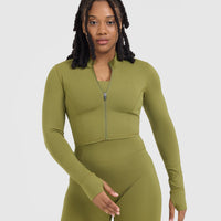 Timeless Crop Jacket | Olive Green