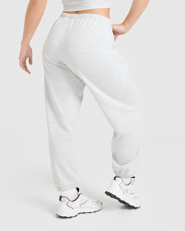 Lightweight Joggers with Printed Logo | Light Grey Marl