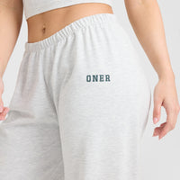 Lightweight Joggers with Printed Logo | Light Grey Marl