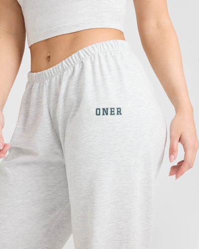Lightweight Joggers with Printed Logo | Light Grey Marl
