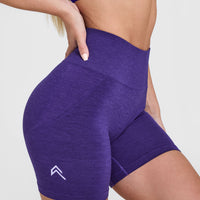 Effortless Seamless Shorts with White Logo | Amethyst