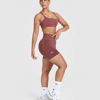 Effortless Seamless Shorts with White Logo | Berry