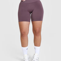 Effortless Seamless Shorts with White Logo | Vintage Purple