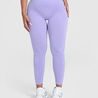 Effortless Seamless Leggings with White Logo | Vintage Violet