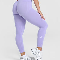 Effortless Seamless Leggings with White Logo | Vintage Violet