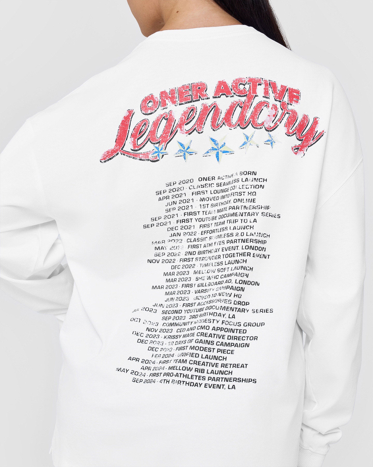 OA Tour Graphic Washed Long Sleeve Top | White