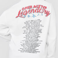 OA Tour Graphic Washed Long Sleeve Top | White