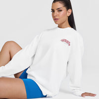 OA Tour Graphic Washed Long Sleeve Top | White