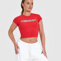 Cotton Baby T-Shirt with Graphic | Muscle Mommy Red