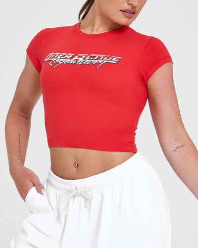 Cotton Baby T-Shirt with Graphic | Muscle Mommy Red