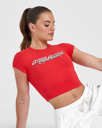 Cotton Baby T-Shirt with Graphic | Muscle Mommy Red