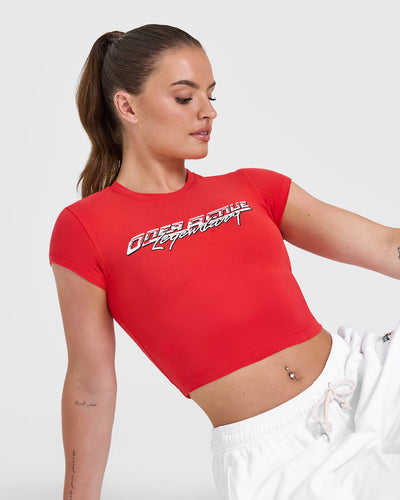 Cotton Baby T-Shirt with Graphic | Muscle Mommy Red
