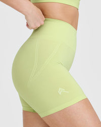 Effortless Seamless Shorts with White Logo | Pump Green