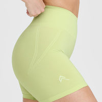 Effortless Seamless Shorts with White Logo | Pump Green
