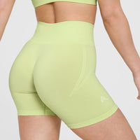 Effortless Seamless Shorts with White Logo | Pump Green
