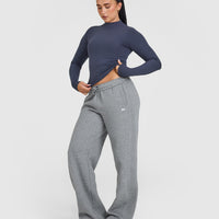 Mellowâ„¢ Rib Mock Neck Long Sleeve Top | True Blue