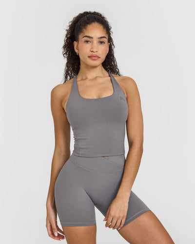 Timeless Square Neck Mid Vest | Ash Grey