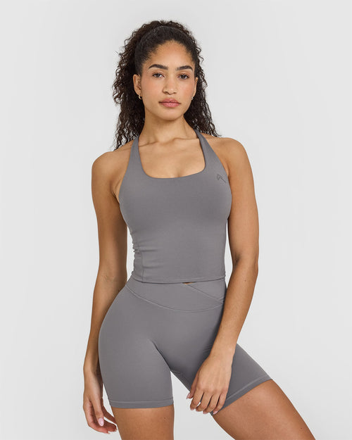 Oner Modal Timeless Square Neck Mid Vest | Ash Grey