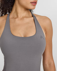 Timeless Square Neck Mid Vest | Ash Grey