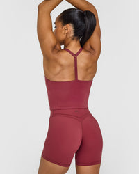 Timeless Square Neck Mid Vest | Burnt Cherry