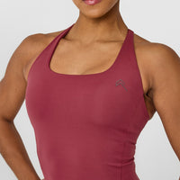 Timeless Square Neck Mid Vest | Burnt Cherry