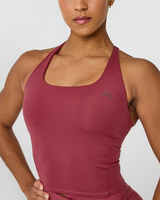 Timeless Square Neck Mid Vest | Burnt Cherry