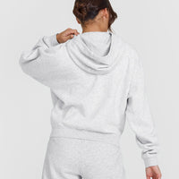 Mid Weight Zip Through Hoodie | Light Grey Marl