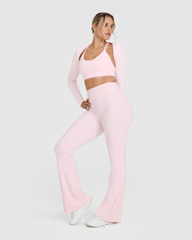 SoftMotion™ Flared Bottoms with White Logo | Ballet Pink