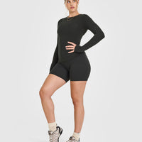 Mellow™ Rib Long Sleeve Top | Soft Black