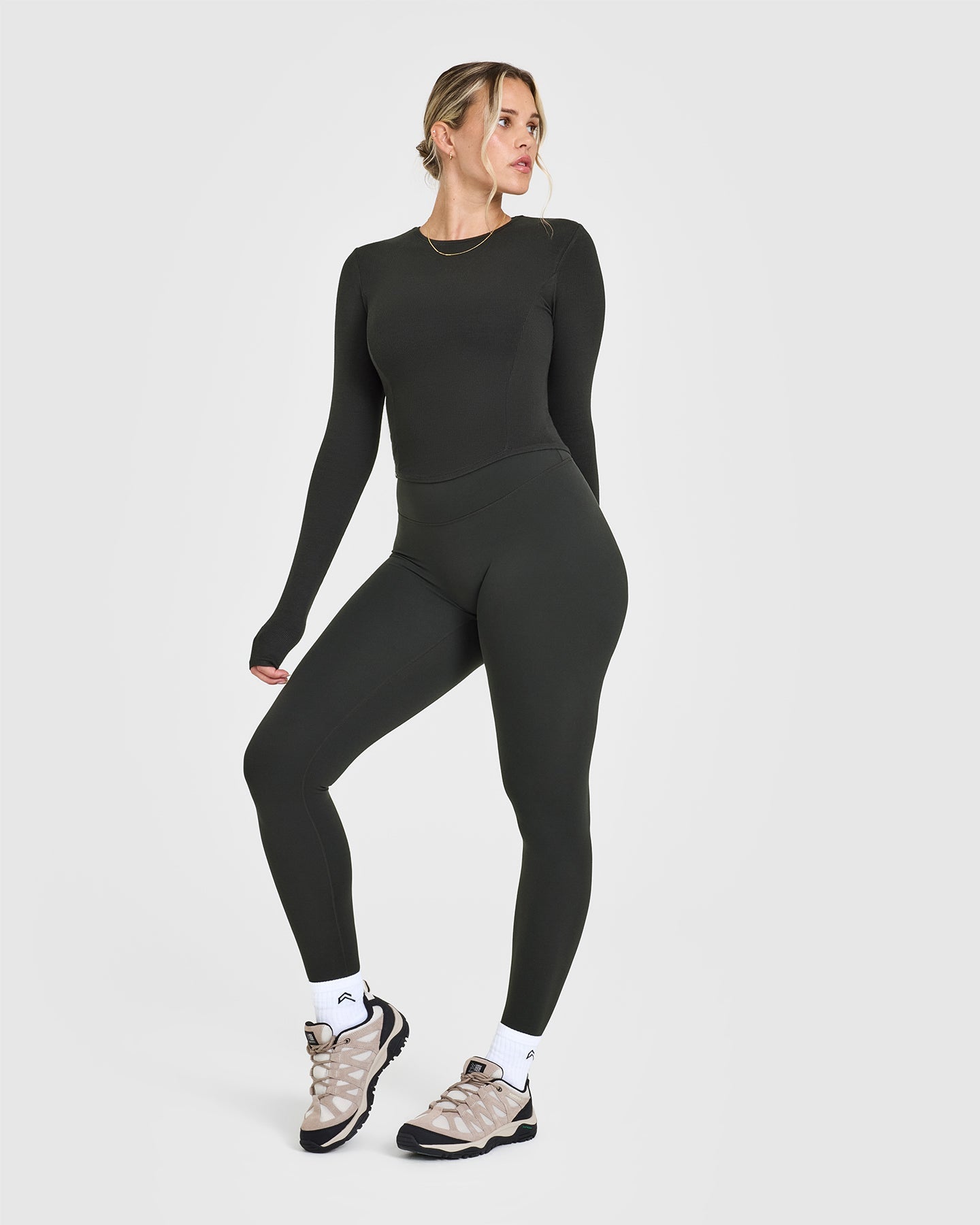 Mellow™ Rib Mid Long Sleeve Top | Soft Black