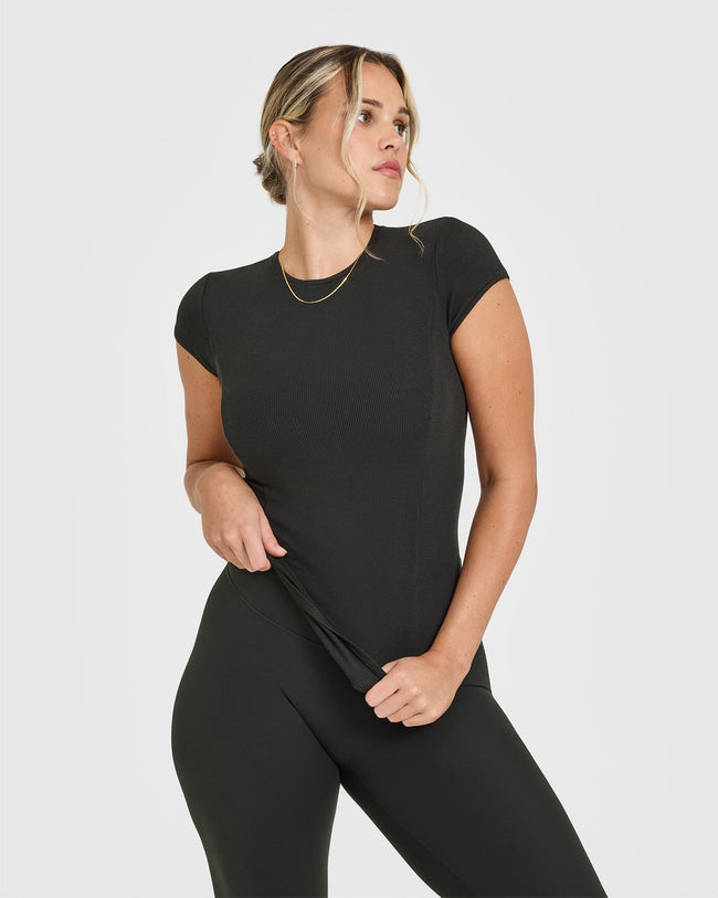 Mellowâ„¢ Rib T-Shirt | Soft Black