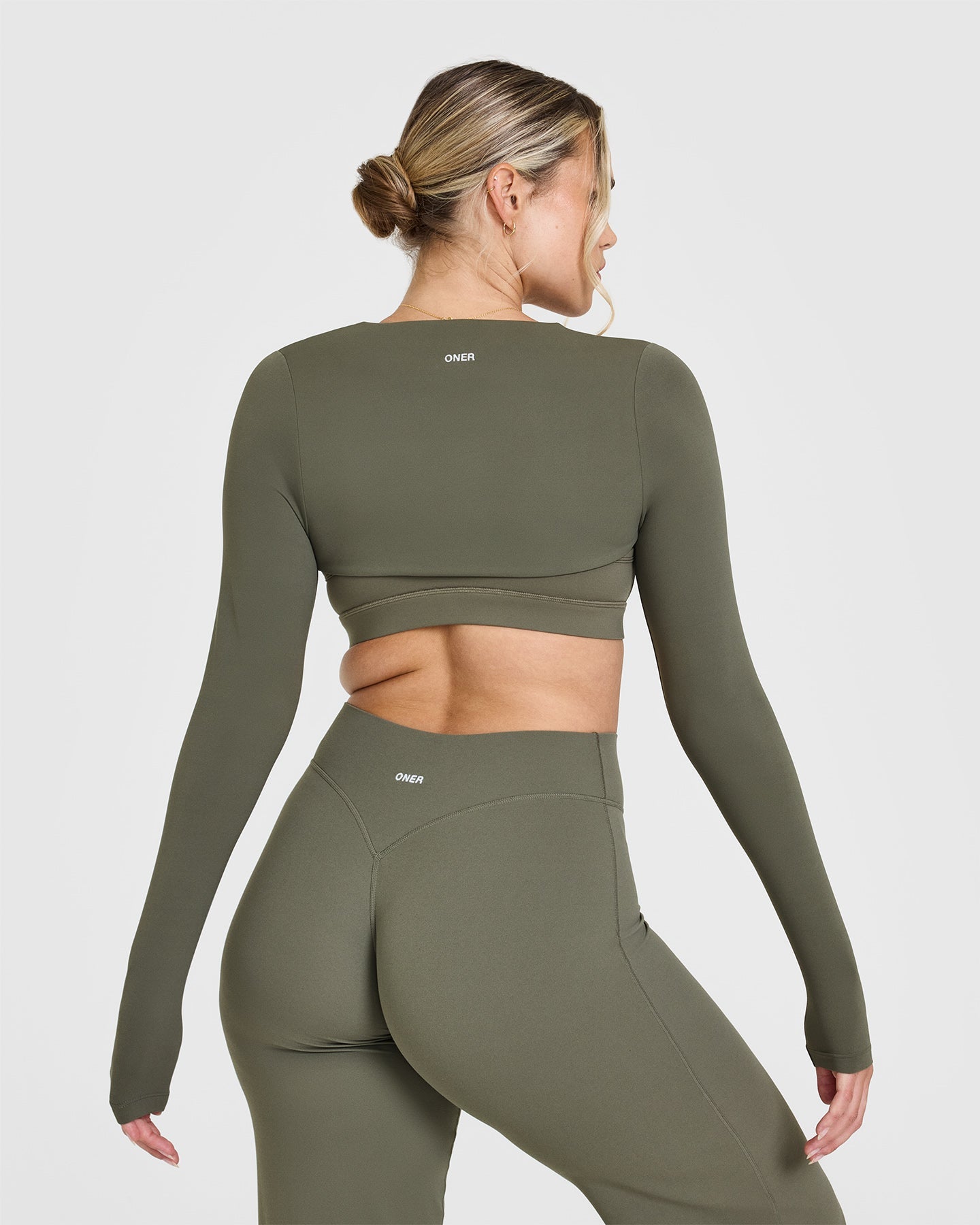 SoftMotion™ Long Sleeve Shrug with White Logo | Alpine Green