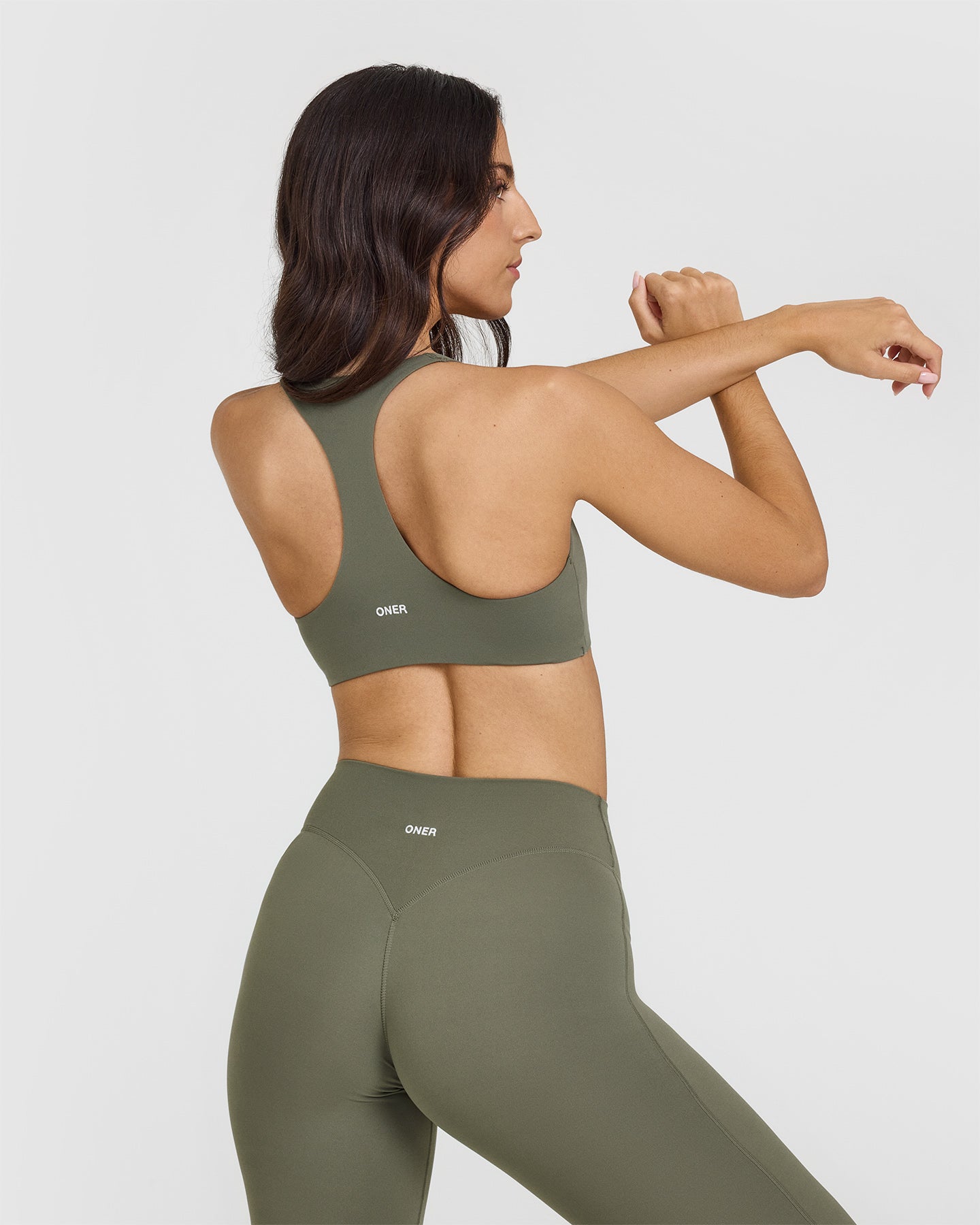 SoftMotion™ Bralette with White Logo | Alpine Green