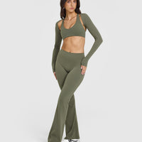 SoftMotion™ Bralette with White Logo | Alpine Green