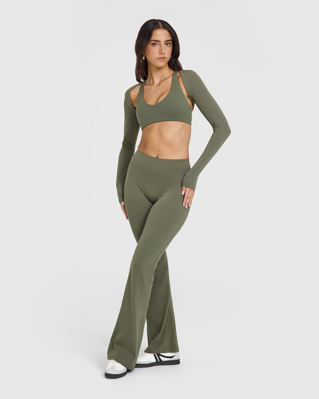 SoftMotion™ Bralette with White Logo | Alpine Green