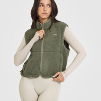 Zip Through Fleece Gilet | Alpine Green