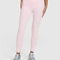 SoftMotion™ Leggings with White Logo | Ballet Pink