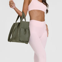SoftMotion™ Leggings with White Logo | Ballet Pink