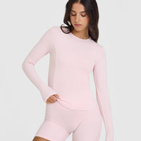 Mellow™ Rib Long Sleeve Top | Ballet Pink