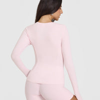 Mellow™ Rib Long Sleeve Top | Ballet Pink