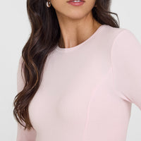 Mellow™ Rib Long Sleeve Top | Ballet Pink
