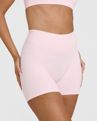 SoftMotion™ Shorts 6" with White Logo | Ballet Pink
