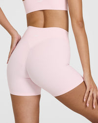 SoftMotion™ Shorts 6" with White Logo | Ballet Pink