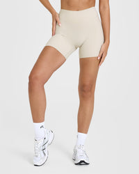 SoftMotion™ Shorts 6" with White Logo | Sand