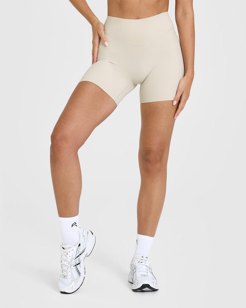 Oner Modal SoftMotion™ Shorts 6" with White Logo | Sand