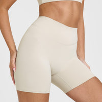 SoftMotion™ Shorts 6" with White Logo | Sand