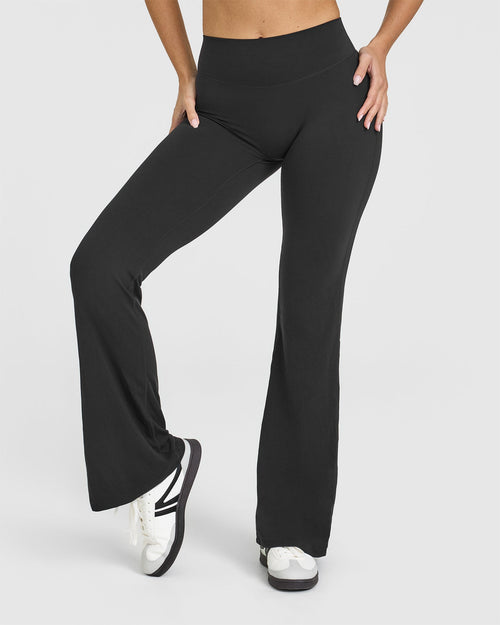 Oner Modal SoftMotion™ Flared Bottoms with White Logo | Soft Black