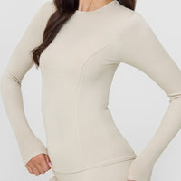Mellow™ Rib Long Sleeve Top | Sand