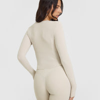 Mellow™ Rib Mid Long Sleeve Top | Sand